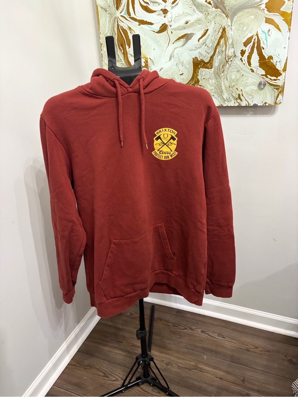Brixton x Coors Banquet Protect Our West Wildland Firefighter Hoodie Large Red